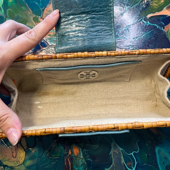 Tory Burch Rattan and Leather Clutch - Picture 3 of 10